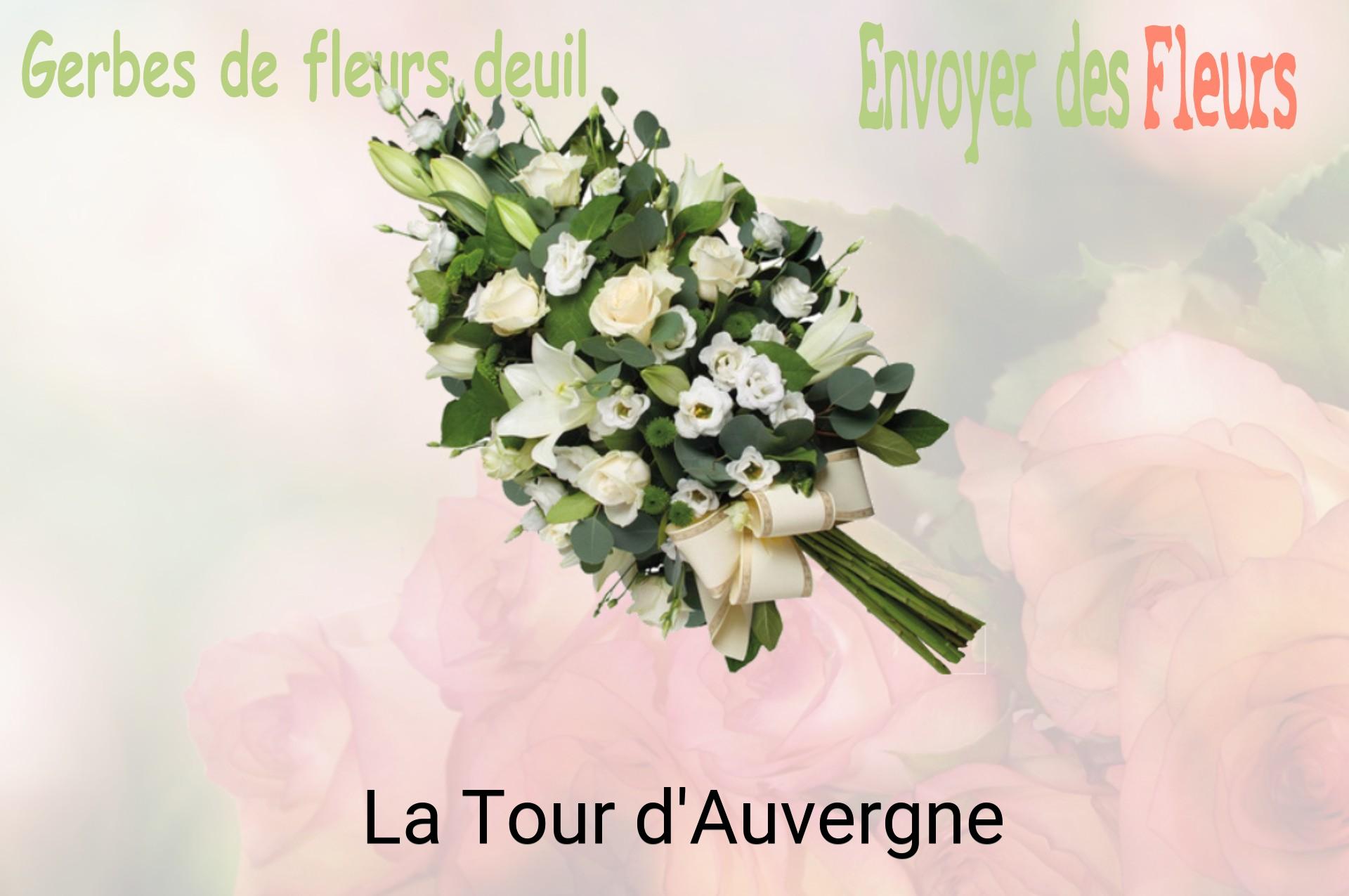 Gerbe de fleurs de deuil livrée à La Tour-d'Auvergne